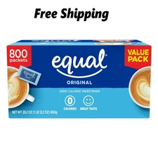 EQUAL Zero Calorie Sweetener, Sugar Substitute, 800 Packets