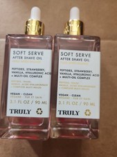 2Pk Truly Soft Serve After Shave Oil 3.1oz/90mL New Peptides, Strawberry,Vanilla
