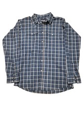Wrangler Youth XXL Blue Plaid Western Pearl Snap Long Sleeve Button Shirt