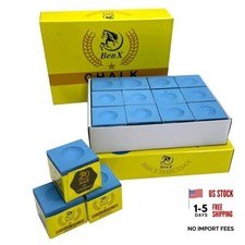 Pool Cue Chalk 24 Pack 2x12 Boxes - Blue Billiard Chalk Cubes, High Grip 3A