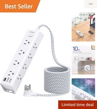 Surge Protector Power Strip - 10 FT Extension Cord, Power Strip with 12 Widel...