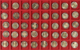 Konvolut 40 x 2 Euro Gedenkmünzen verschiedene Länder unz.