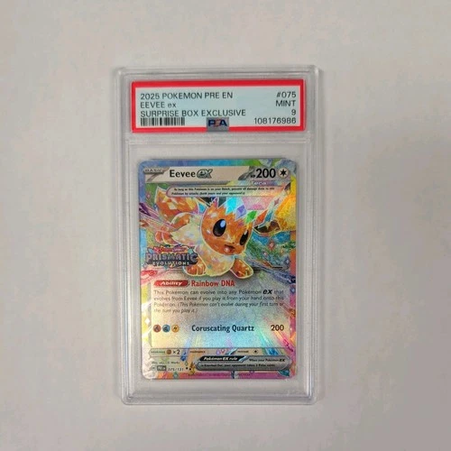 Pokemon TCG Eevee EX 75/131 Stamped Prismatic Evolutions Surprise Box PSA 9