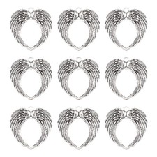 60pcs Alloy Big Pendants Bird Wing Shape Antique Silver 68.5x65x3mm for Craft