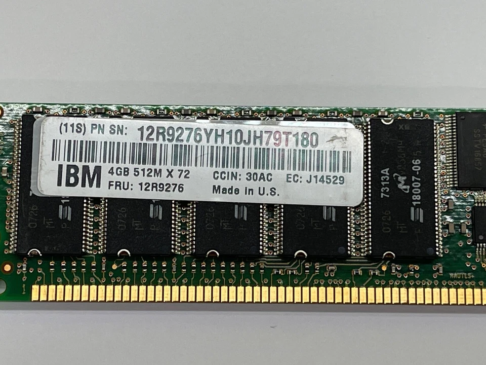 Memoria DDR 266 MHz 4 GB 208 PINES PC-2100 IBM 12R9276 512 Mx72 MT36VDDT51272MY-265A1 Foto 3 de 4
