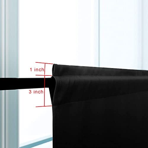 24 Inch Long Tier Curtains for Small Window Treatment, 30"W x 24"L Black - Bild 4 von 7