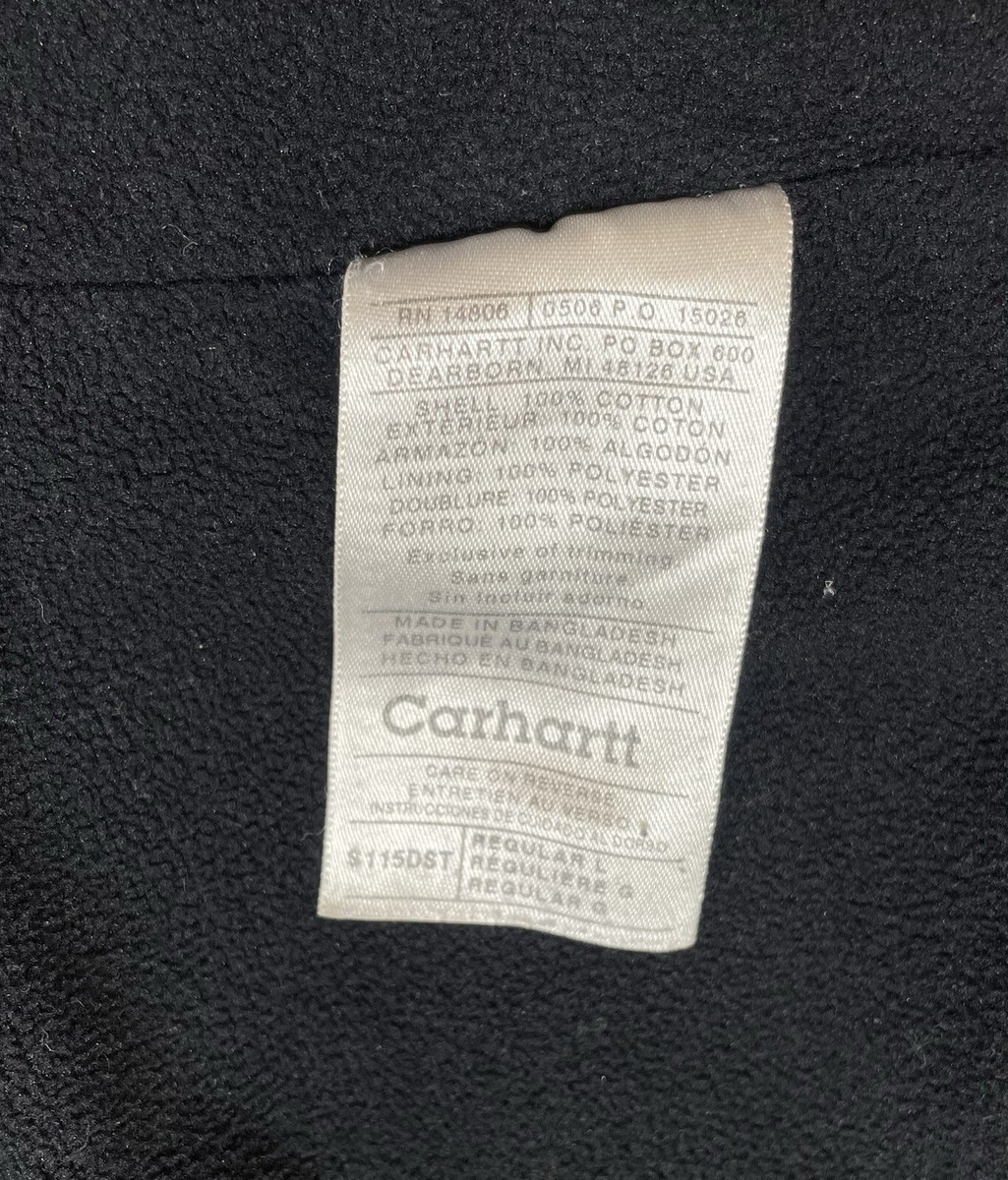 VINTAGE Carhartt Fleece Lined Jacket RN#14806 Sz Large Blue