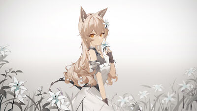 Anime girls digital art artwork 2d looking at viewer fox Custom Gaming Mat Desk