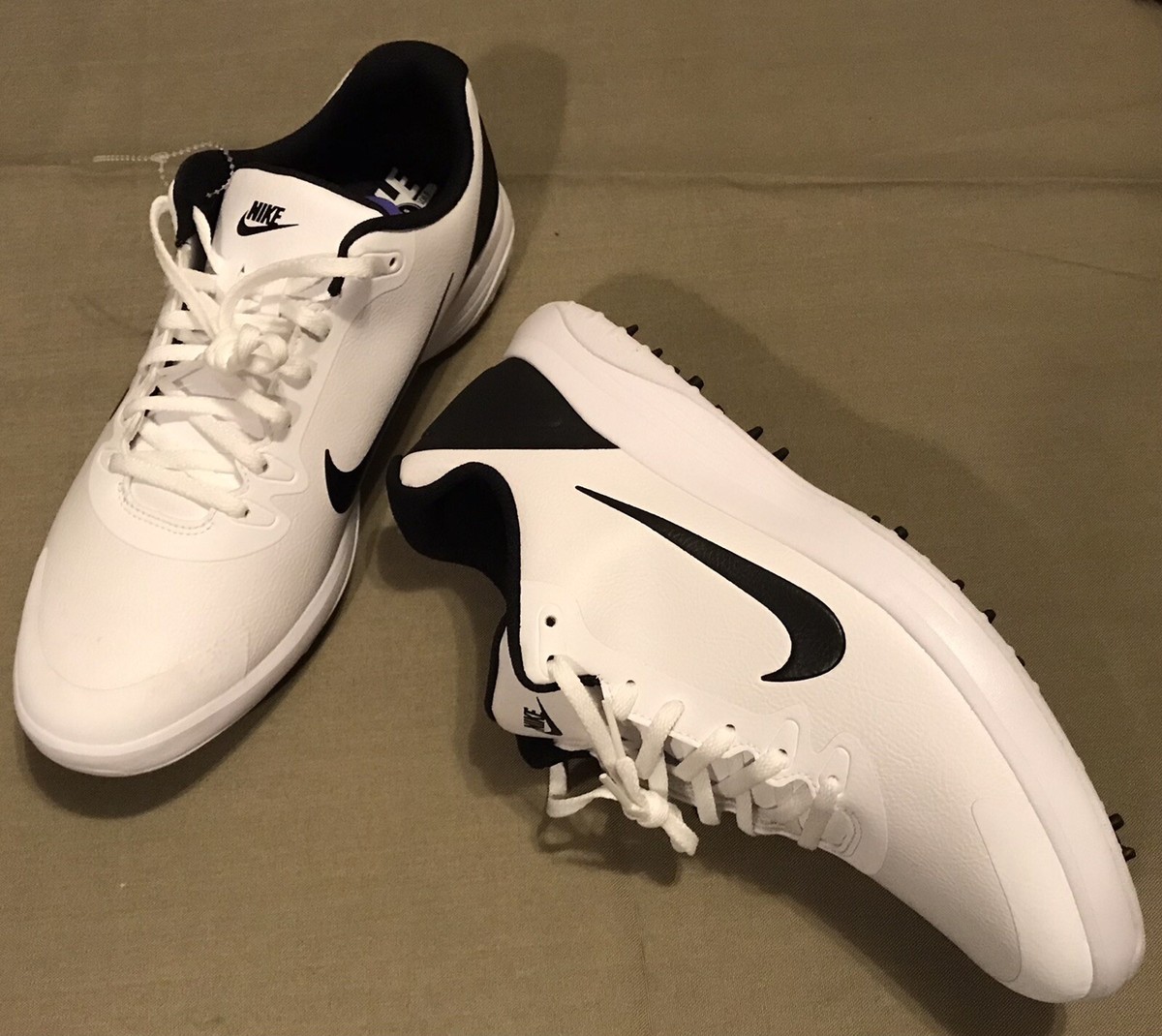 Mens Nike Infinity G Golf Shoes Fitsole White Black CT0535