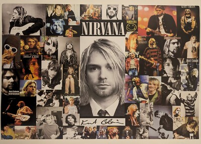 NIRVANA 90’s vintage poster  cobain Nirvana Poster, Kurt Cobain Grunge Music Legend, 90s Rock