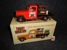 TRUSTWORTHY HARDWARE 1953 JEEP WILLYS STAKE BED TRUCK LIBERTY CLASSICS DIECAST K