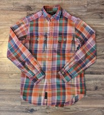 Polo Ralph Lauren Mens LS Midweight Plaid Flannel Epaulette Button Up Shirt - S