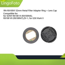 RN-RX100VI 52mm Metal Filter Adapter Ring  Lens Cap for Sony RX100 M5 /RX100 M6