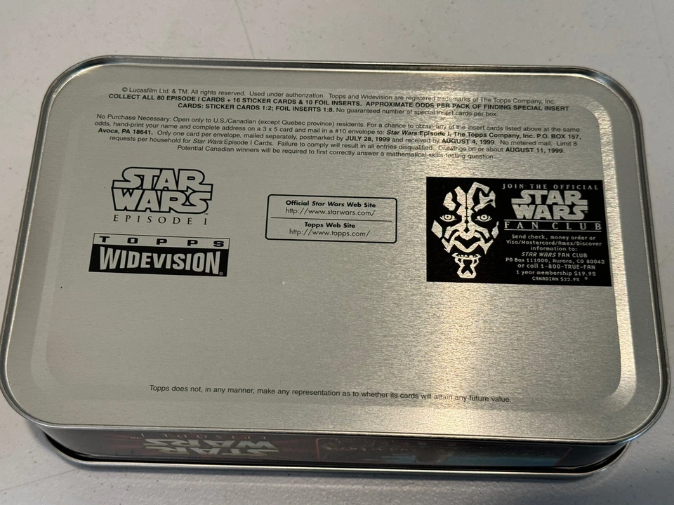 TARJETAS COLECCIONABLES STAR WARS EPISODIO 1 QUI-GON JINN TIN 1999 TOPPS WIDEVISION Foto 3 de 4