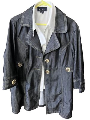 Coat Black Denim Jacket Womens Size 20 WESTPORT Womens Plus Size