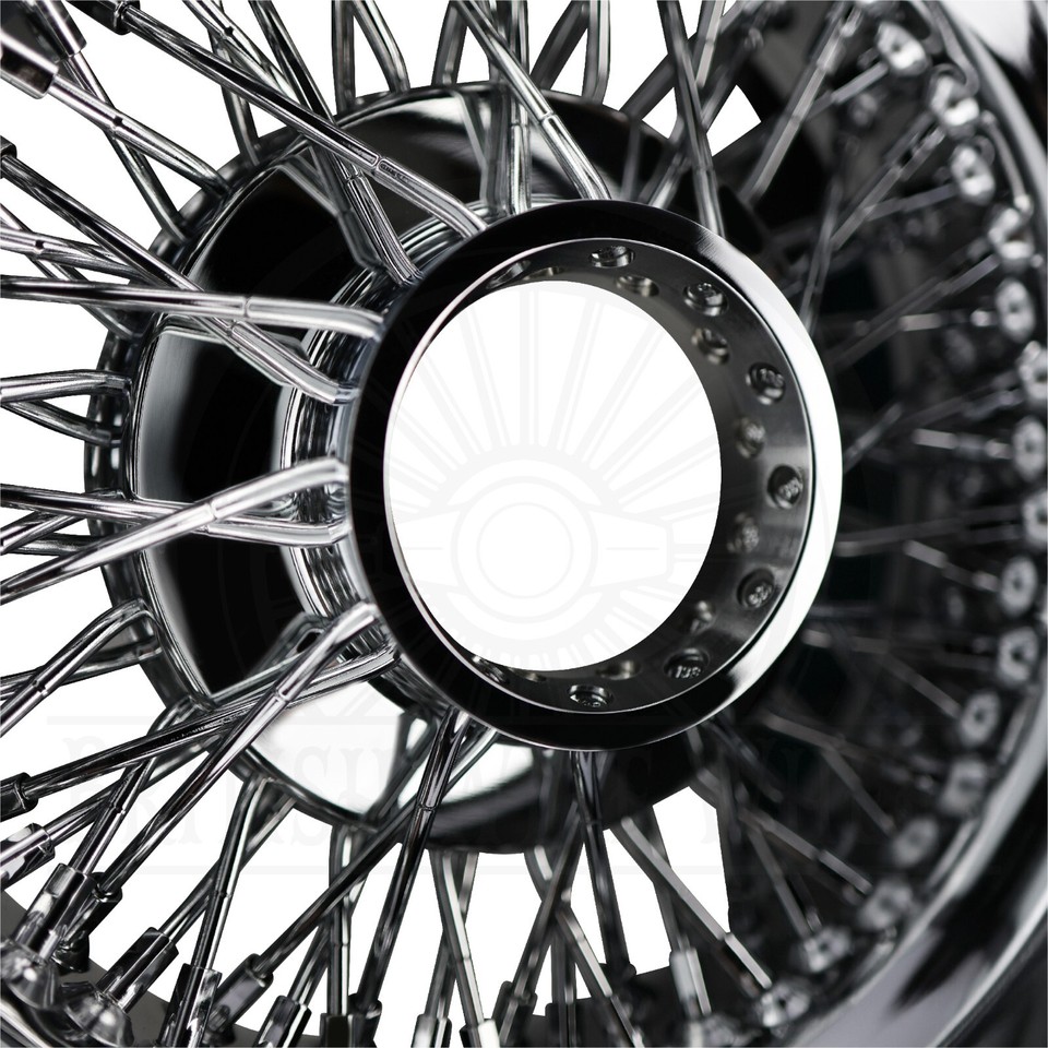 14x7 Reverse 72 Spoke Cross Lace Chrome Lowrider Wire Wheel | Single ...