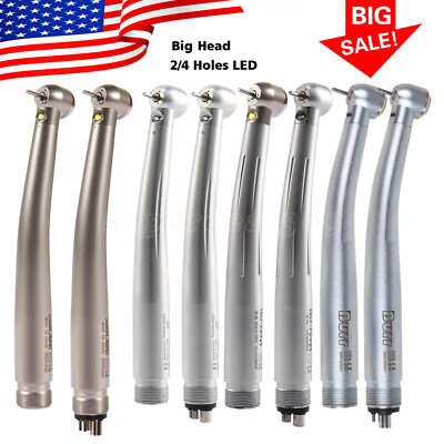 Dental High Speed Handpiece LED Type Turbine 2/4 Holes E-generator Triple Spray