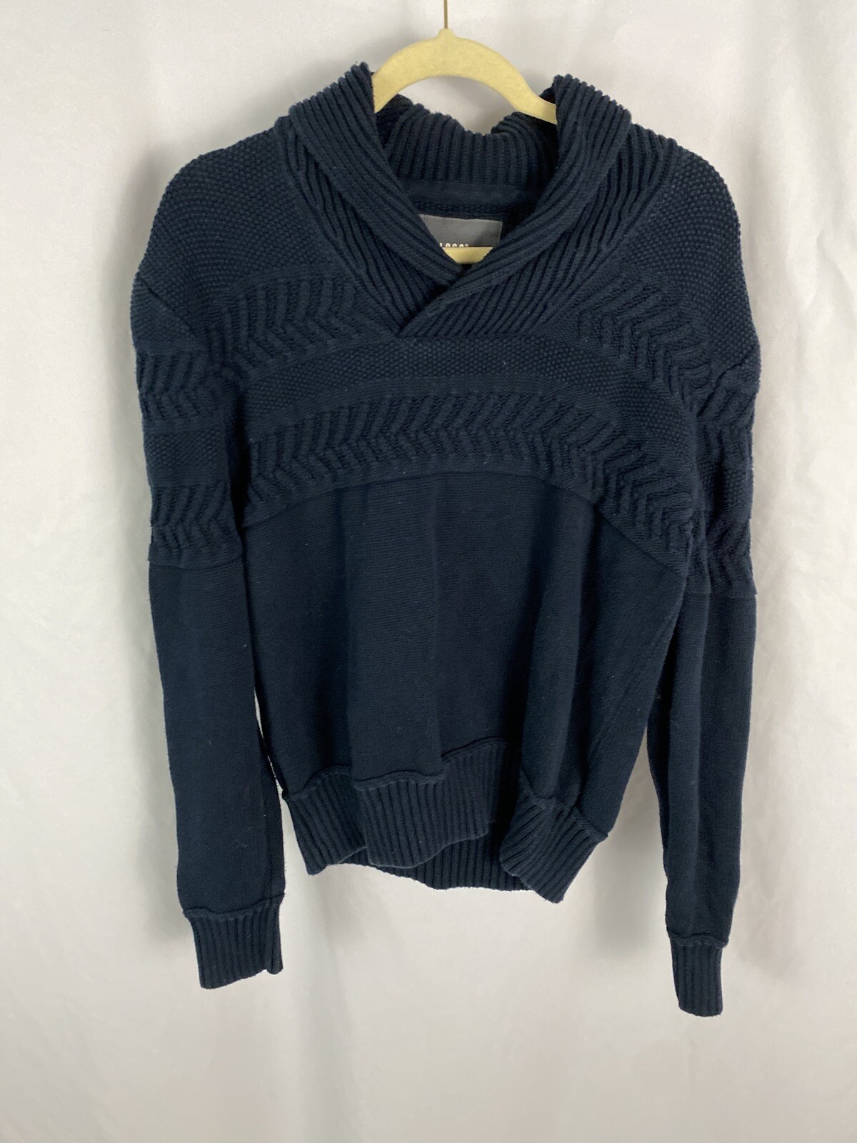 Cotton Knit Collar Sweater Blue 