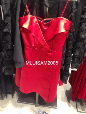 zara red satin dress