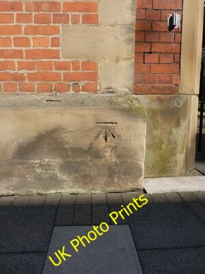 Photo 6x4 OS benchmark - Burton-on-Trent, 136 High Street Burton upon Tre c2015