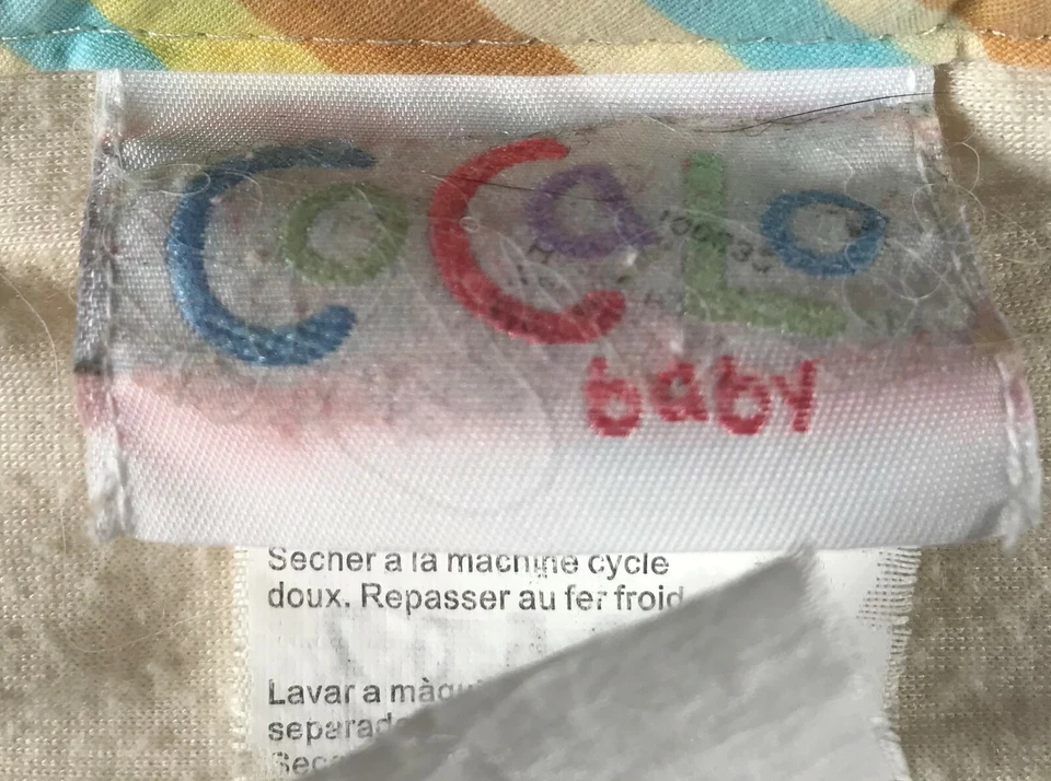 Manta de seguridad para bebé elefante Cocalo Lovey crema a rayas ribete niños niñas Foto 4 de 4