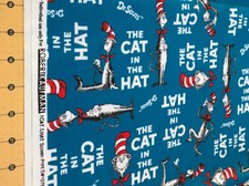 The Cat In The Hat Dr. Seuss 100 cotton fabric sold by the yard 2012
