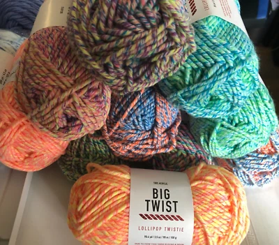 BIG TWIST LOLLIPOP TWISTIE YARN- DISCONTINUED-MANY COLORS