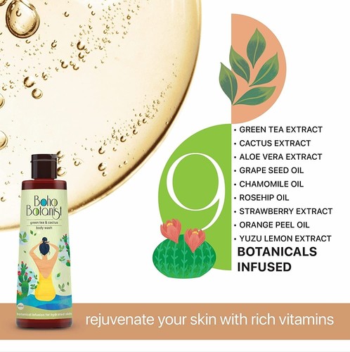 Boho Botanist Grüner Tee & Kaktus Duschgel Für Alle Hauttypen 350 ML B050 - Bild 2 von 4