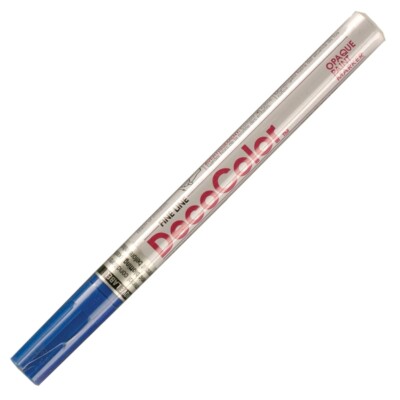 200-3 Marvy DecoColor Opaque Paint Marker, Fine Tip, Blue Ink, Pack of 12