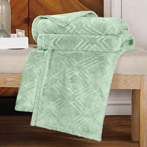 Alaska Diamond Flannel Embossed Fleece Plush Blanket Ultra-Soft Fluffy - Picture 68 of 79