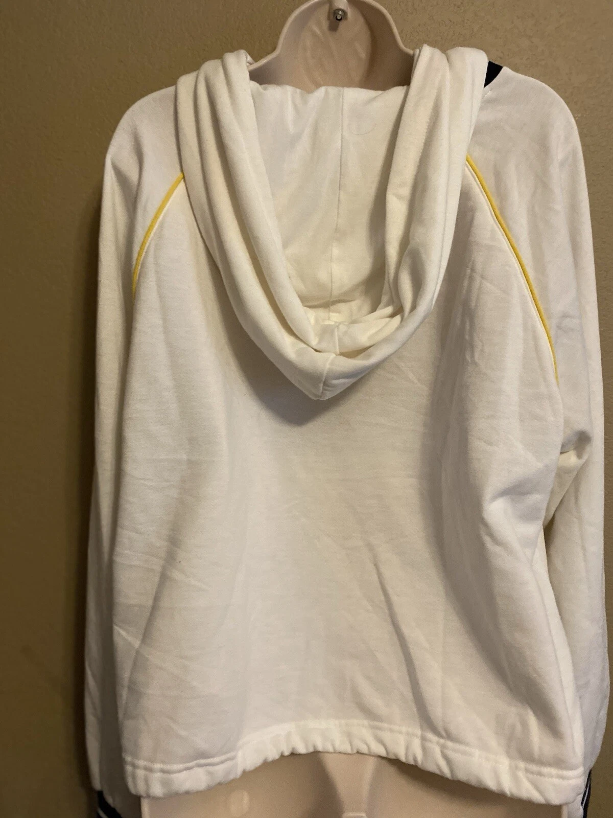 OFF WHITE Felpa con cappuccio pullover cropped avorio oliva ed edera donna XL