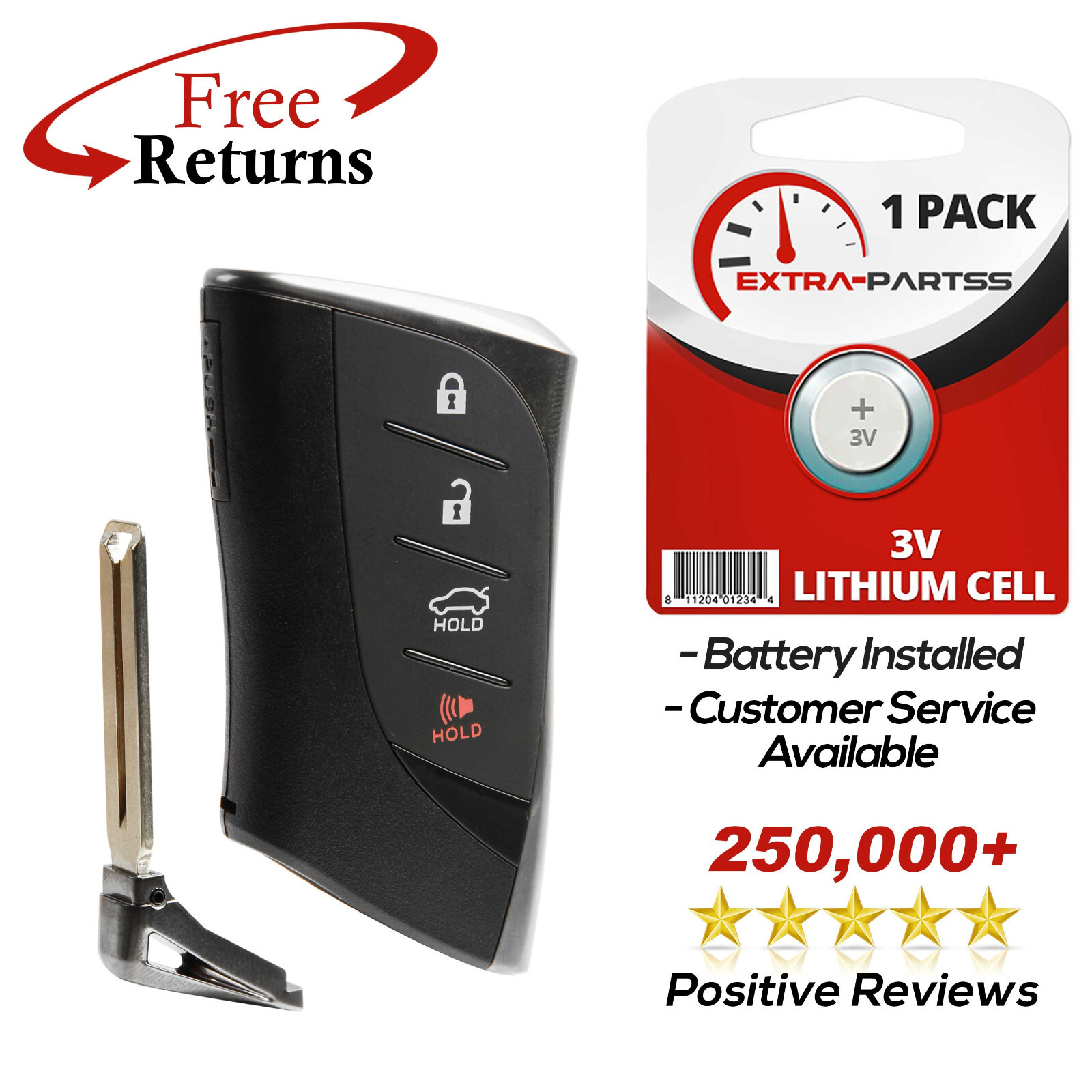 For 2020 2021 2022 2023 Lexus LS500 Kelyess Entry Smart Remote Key Fob 4b Car