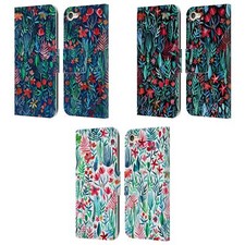 MICKLYN LE FEUVRE WATERCOLOUR GARDEN LEATHER BOOK CASE FOR APPLE iPOD TOUCH