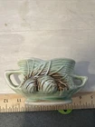 VINTAGE MCCOY PINE CONE SUGAR BOWL GREEN BROWN. SIGNED. read all