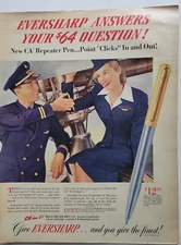 1947 Eversharp CA repeater ballpoint pen American Airlines Stewardess pilot ad