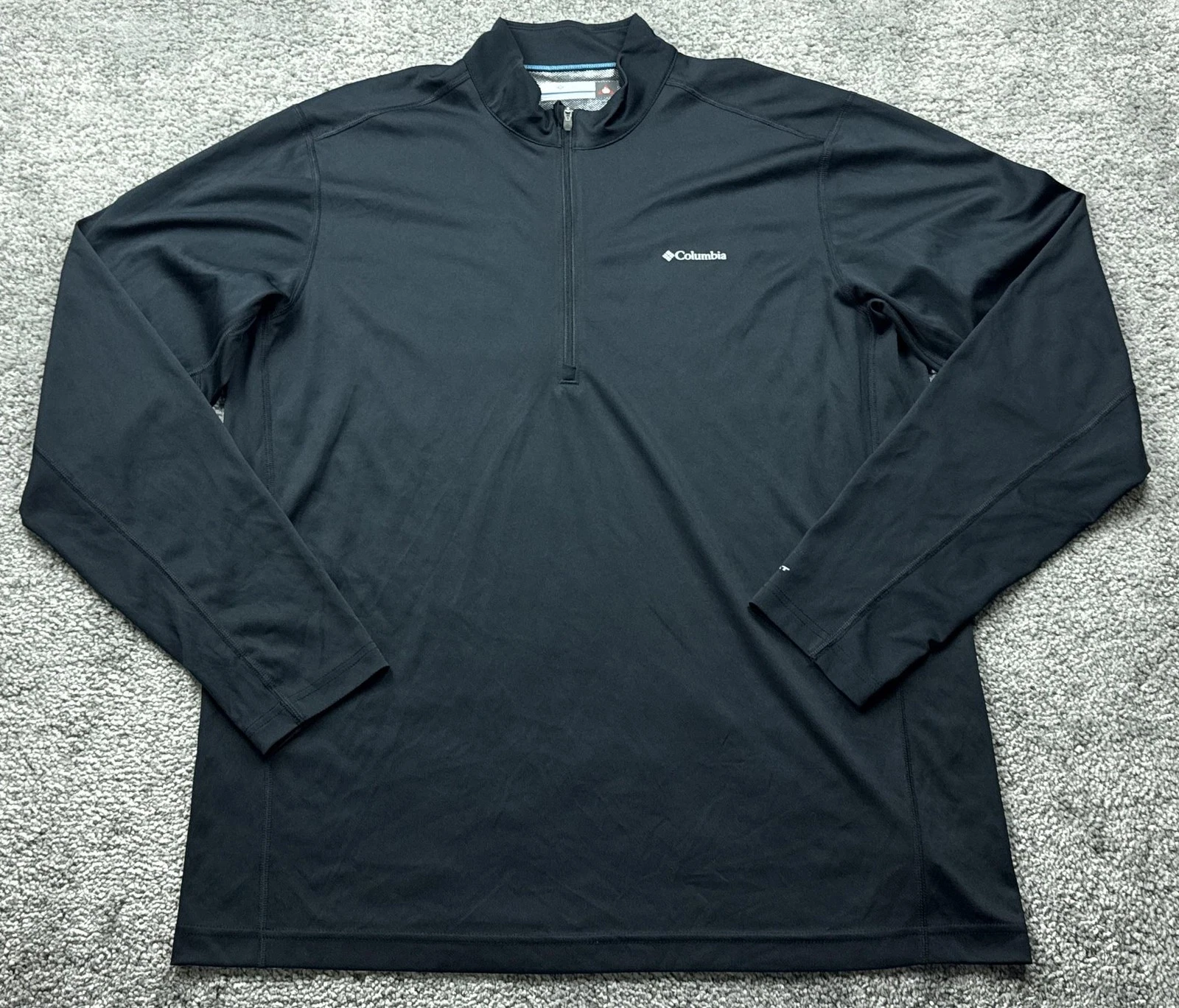 Columbia Pullover Mens XL Black Omni-Heat 1/4 Zip Long Sleeve Top Performance