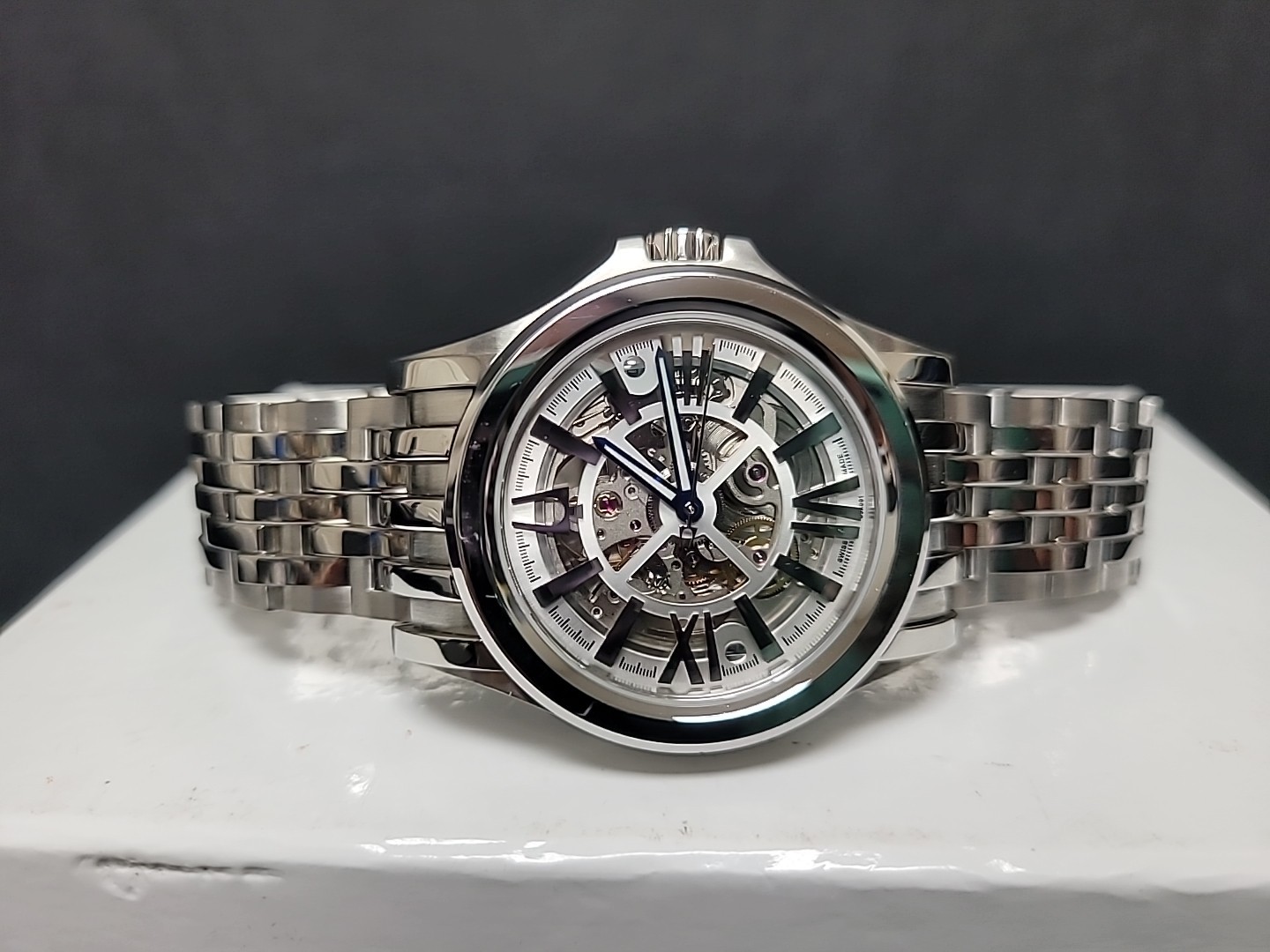 Men's Bulova Accutron 63A0001 Autiomatic 40MM Skeletal Stainless Watch w Box 107