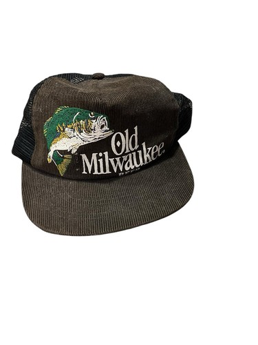 Vecchio cappello vintage Milwaukee camionista velluto a coste rete pesca basso anni 80 made in USA - Foto 5 di 6