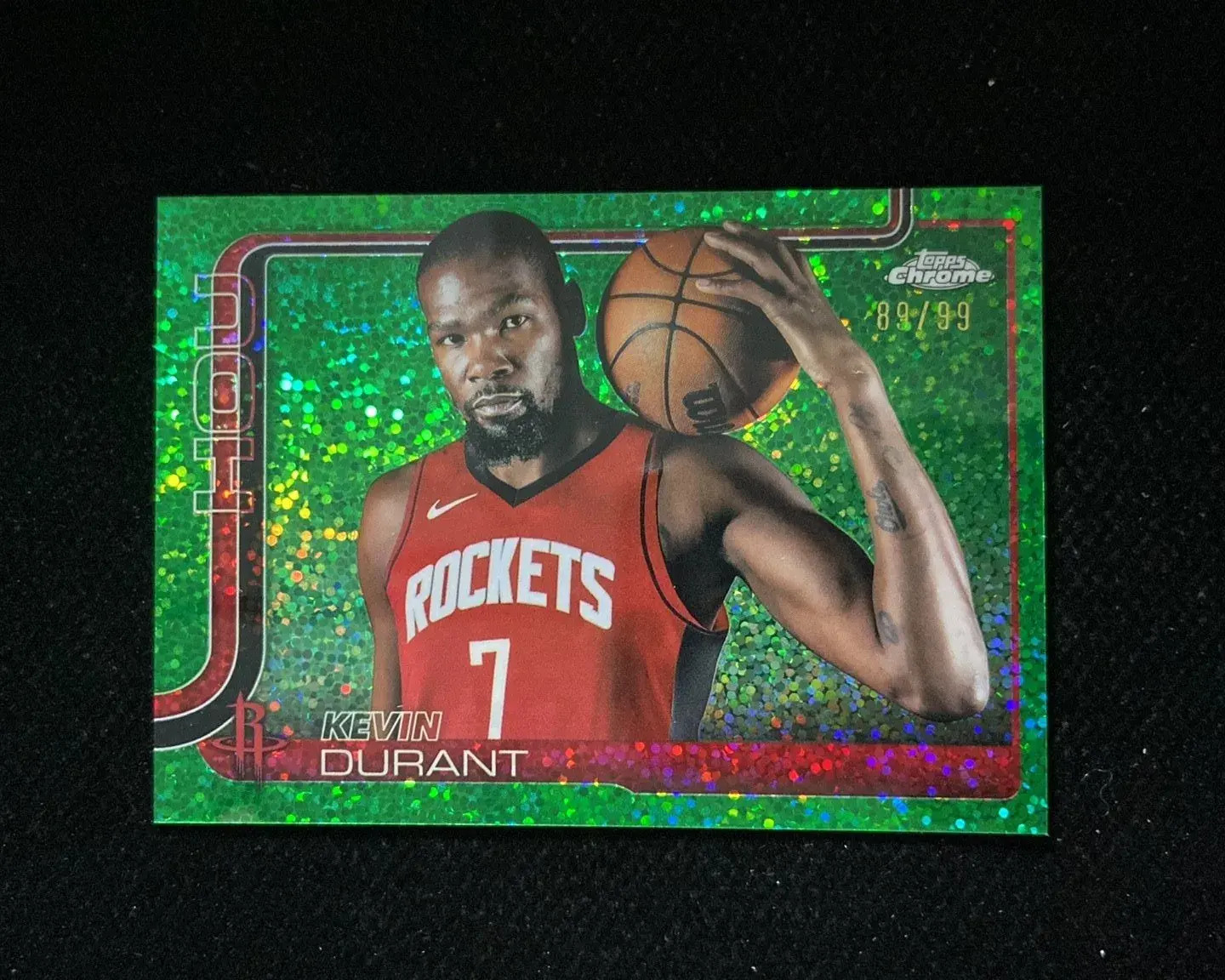 2025-26 Topps Chrome Kevin Durant #155 Green Speckle REF Variation 89/99 SP VV74