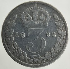 1892 Victoria Threepence Silver Coin | Collectable Grade