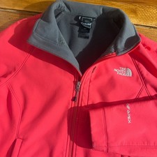 The North Face Apex Bionic Jacket Womens M Pink Softshell Fleece Lined Coat SEE