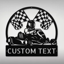 Custom Go Kart Racing Metal Sign Personalized Decor for Racing Lovers