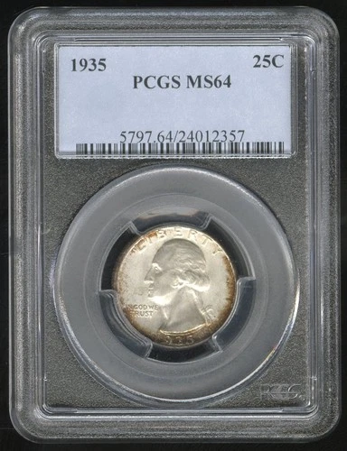 US Coin 1935  Washington Silver Quarter PCGS MS64 25C NO RESERVE!