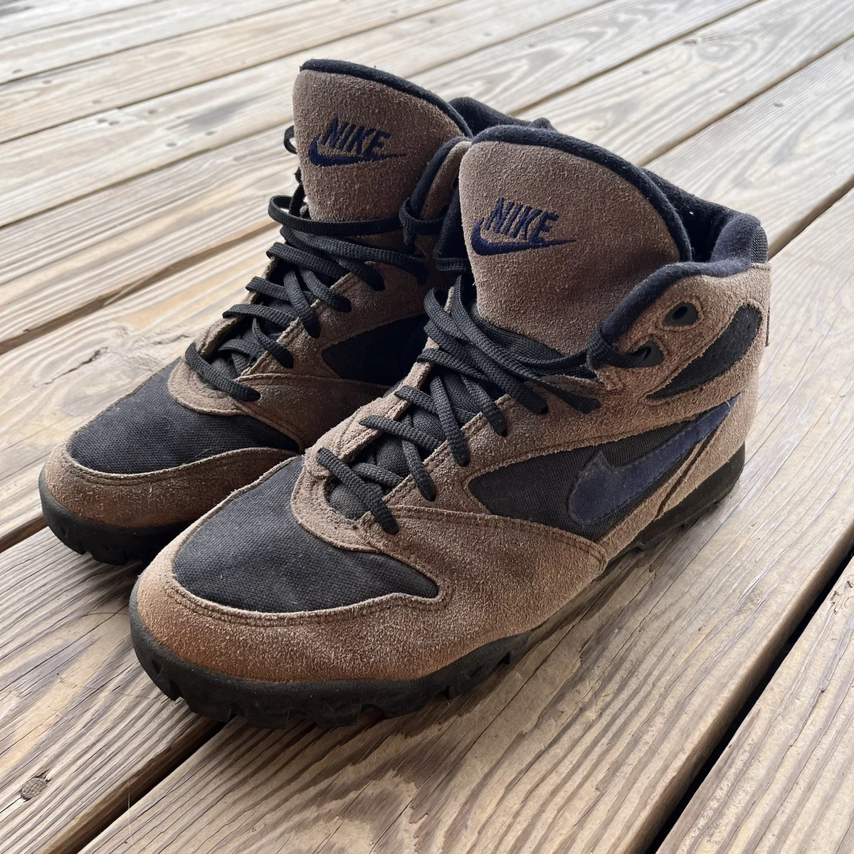 RARE Vintage 90s Nike Hiking Boots Men Size 9.5 Brown Nakar ACG 90s Gorpcore Vintage Nike Hiking Boots In Men main image 2