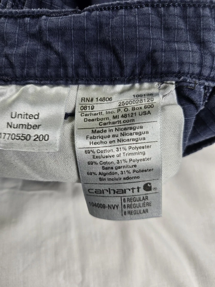 Carhartt Pants Womens 6 Regular Navy Ripstop Cargo Utility Work 104000-NVY - Image 3 of 4