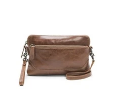 Frye Melissa 100% Genuine Leather Crossbody Wristlet Bag Cognac NEW! MSRP $198