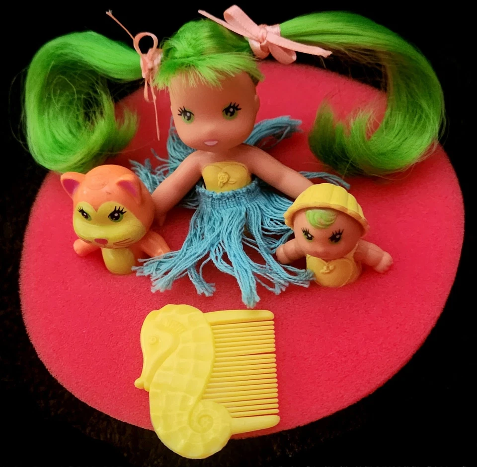 VTG! Kenner Sea Wees Tropigals Mermaid Oceanna Baby Seabrina Seaser Sponge Comb  - Image 4 of 4