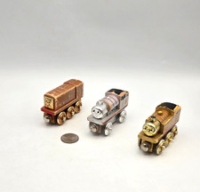 Thomas  Friends Wooden Railway Train - 60 Year Lot x3 Gold Bronze Diesel Percy