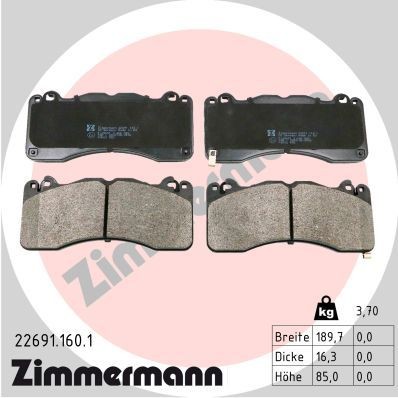 ZIMMERMANN BREMSBELÄGE SATZ VORNE passend für FORD USA MUSTANG | 22691.160.1