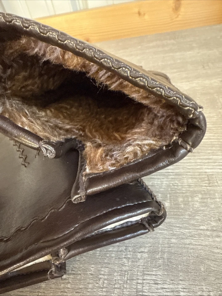 Luvas de condução vintage Sears masculinas marrons forradas tamanho XL costuradas conforto macio - Imagem 4 de 4